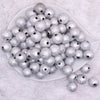 top view of a pile of 16mm Silver Stardust Acrylic Bubblegum Beads