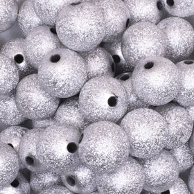 16mm Silver Stardust Acrylic Bubblegum Beads