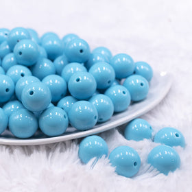 16mm Sky Blue Solid Acrylic Bubblegum Jewelry Beads