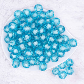 16mm Sky Blue Transparent Pumpkin Shaped Bubblegum Beads
