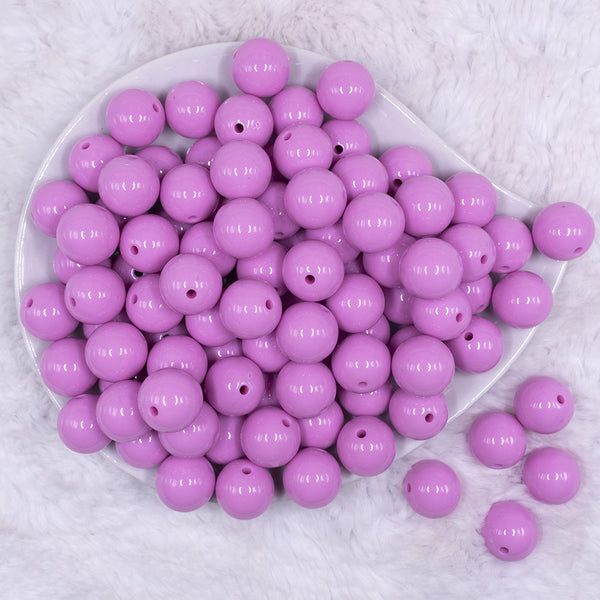 Top view of a pile of 16mm Pretty Pink Solid Acrylic Bubblegum Jewelry Beads