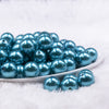 Front view of a pile of 16mm Tide Pool Blue Faux Pearl Acrylic Bubblegum Jewelry Beads