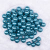 Top view of a pile of 16mm Tide Pool Blue Faux Pearl Acrylic Bubblegum Jewelry Beads