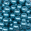 Close up view of a pile of 16mm Tide Pool Blue Faux Pearl Acrylic Bubblegum Jewelry Beads