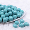 Front view of a pile of 16mm Turquoise Blue Solid Acrylic Bubblegum Jewelry Beads