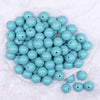 Top view of a pile of 16mm Turquoise Blue Solid Acrylic Bubblegum Jewelry Beads