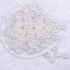 top view of a pile of 16mm White Crackle AB Bubblegum Beads