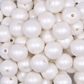16mm White Matte Pearl Acrylic Bubblegum Jewelry Beads