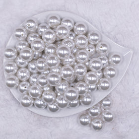 16mm White Faux Pearl Acrylic Bubblegum Jewelry Beads