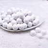 Front view of a pile of 16mm White Solid Chunky Acrylic Jewelry Beads