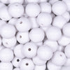 Close up view of a pile of 16mm White Solid Chunky Acrylic Jewelry Beads