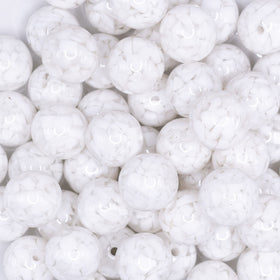 16mm White Tablet Acrylic Bubblegum Beads