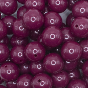 16mm Plum Purple Solid Acrylic Bubblegum Jewelry Beads