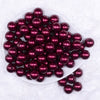 Top view of a pile of 16mm Wine Red Faux Pearl Acrylic Bubblegum Jewelry Beads