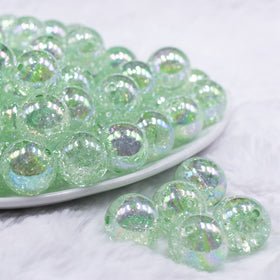 16mm Wintergreen Crackle AB Bubblegum Beads