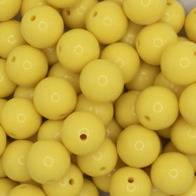 12mm Yellow Solid Acrylic Bubblegum Beads