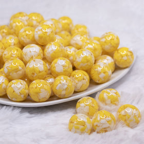 16mm Yellow Tablet Acrylic Bubblegum Beads