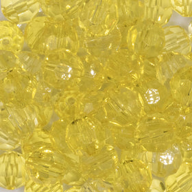 16mm Yellow Transparent Faceted Bubblegum Beads