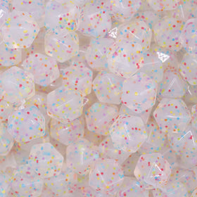 17mm Confetti Hexagon Silicone Bead