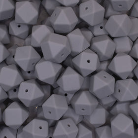 17mm Light Gray Hexagon Silicone Bead
