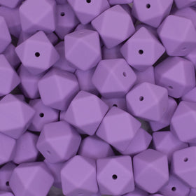 17mm Light Purple Hexagon Silicone Bead