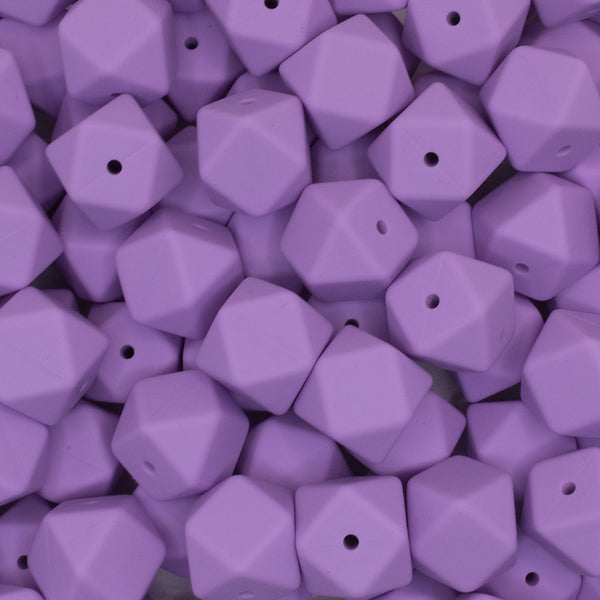 front view of a pile of 117mm Light Purple Hexagon Silicone Bead