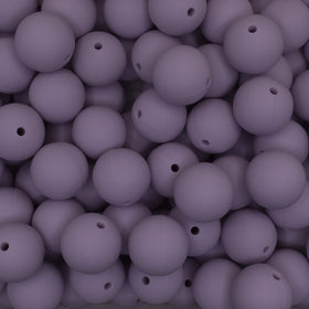 20mm Lilac Purple Round Silicone Bead