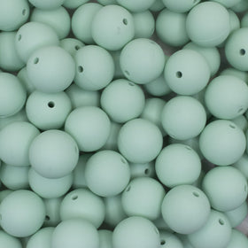 19mm Mint Green Round Silicone Bead
