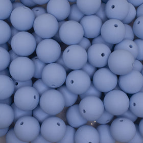 19mm Pastel Blue Round Silicone Bead