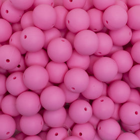 19mm Pink Round Silicone Bead
