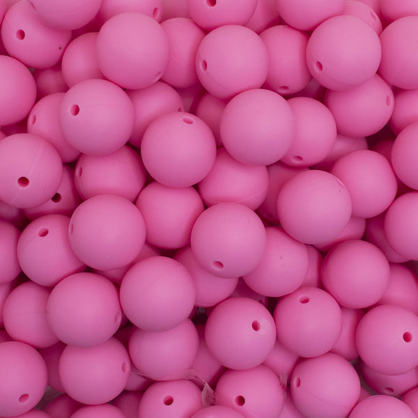19mm Pink Round Silicone Bead