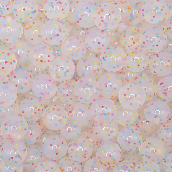 close up view of a pile of 19mm Confetti Round Silicone Bead