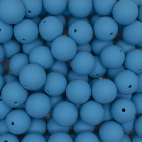 20mm Sky Blue Round Silicone Bead