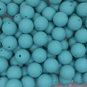 20mm Turquoise Round Silicone Bead