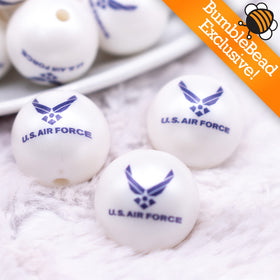 20mm United States Air Force printed Acrylic Bubblegum Beads