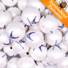 20mm United States Air Force printed Acrylic Bubblegum Beads