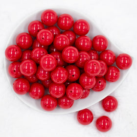 20mm Apple Red Solid Bubblegum Beads