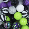 Close up view of a pile of 20mm BEETLEJUICE Chunky Acrylic Bubblegum Bead Mix - [50 Count]