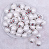 Top view of a pile of 20mm Best Mom Ever print on Black Chunky Acrylic Bubblegum Beads Jewelry