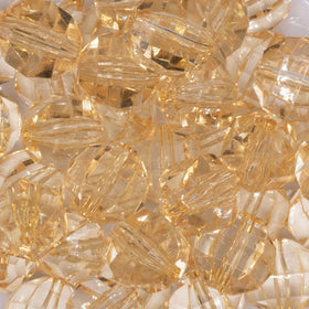 20mm Blonde Yellow Transparent Faceted Bubblegum Beads