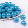 Front view of a pile of 20MM Blue Neon AB Solid Chunky Bubblegum Beads