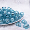 front view of a pile of 20mm Blue Foil Bubblegum Beads