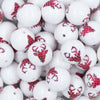 Close up view of a pile of 20mm Buffalo Plaid Deer Head Print Chunky Acrylic Bubblegum Beads [10 Count]