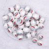 top view of a pile of 20mm Christmas Mouse Print Chunky Acrylic Bubblegum Beads