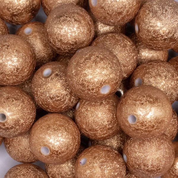 close up view of a pile of 20mm Copper Stardust Chunky Jewelry Bubblegum Beads