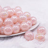 front view of a pile of 20mm Cotton Candy Pink Jelly AB Acrylic Chunky Bubblegum Beads