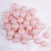 top view of a pile of 20mm Cotton Candy Pink Jelly AB Acrylic Chunky Bubblegum Beads