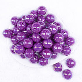 20MM Dark Purple Neon AB Solid Chunky Bubblegum Beads
