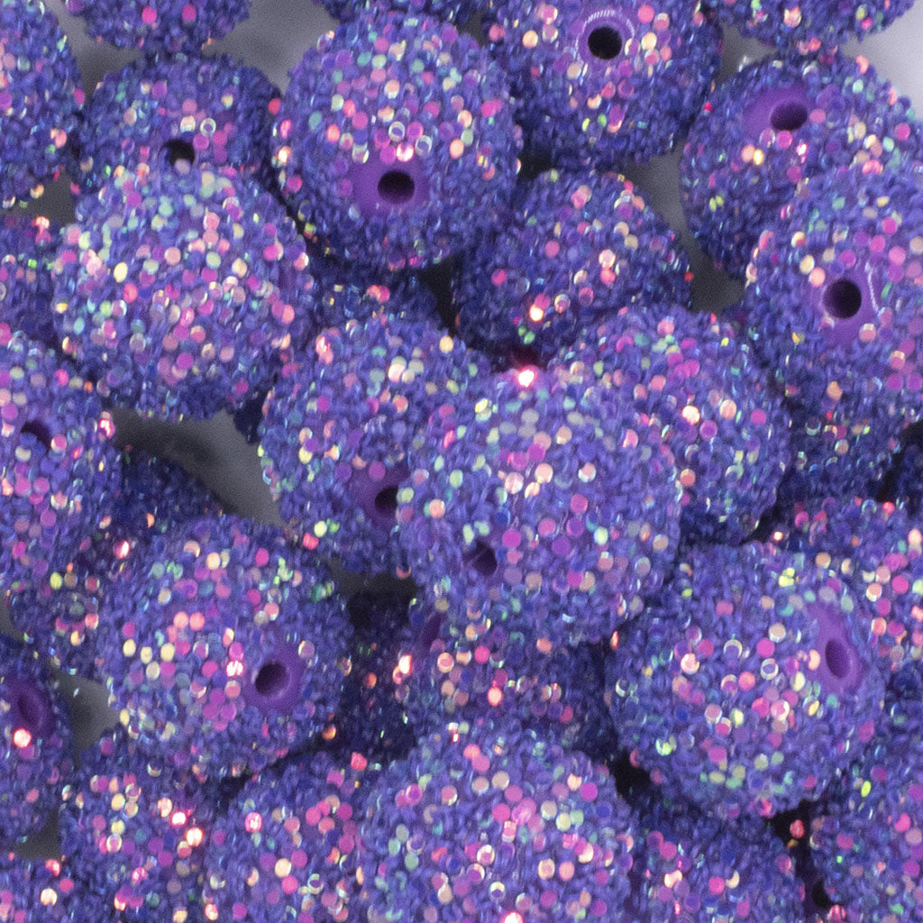20mm Purple Sequin Confetti Bubblegum Beads The BumbleBead Company