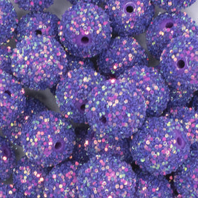 20mm Purple Sequin Confetti Bubblegum Beads